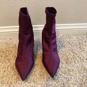 Satin ankle boots